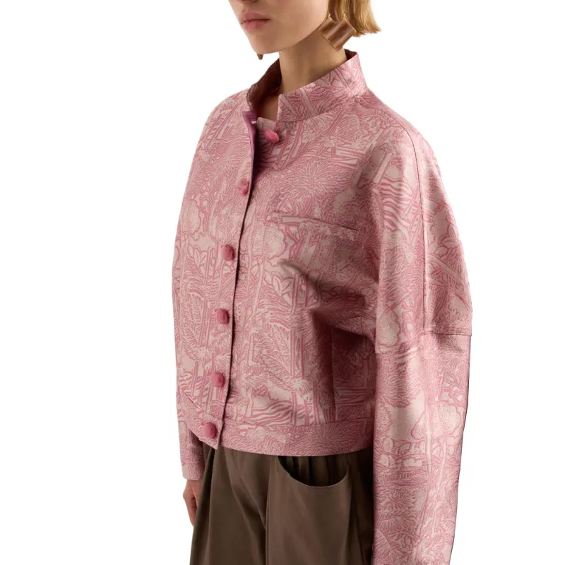 EMPORIO ARMANI All over Jacquard Jacket With Guru Collar-4