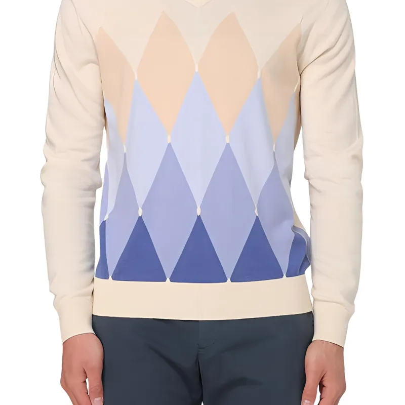 BALLANTYNE V neck Argyle Sweater-3
