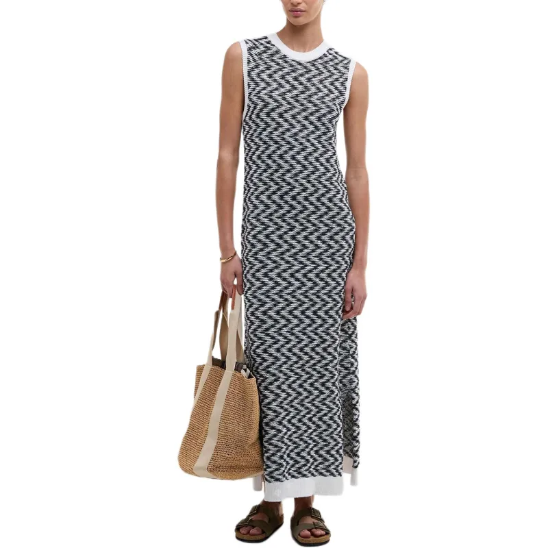 BARBOUR Sleeveless Dress Women's Black White-1