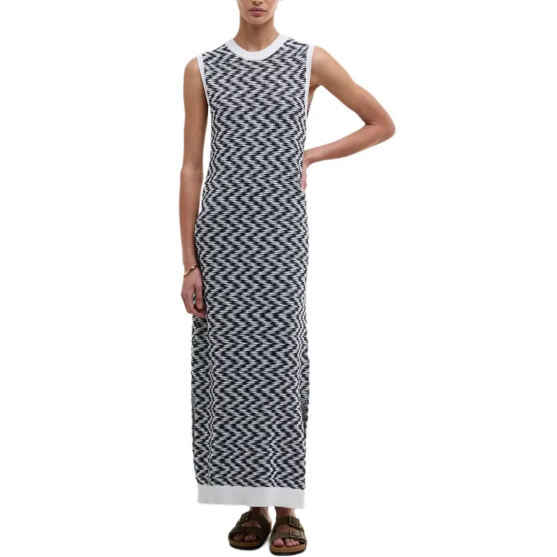 BARBOUR Sleeveless Dress Women's Black White-2