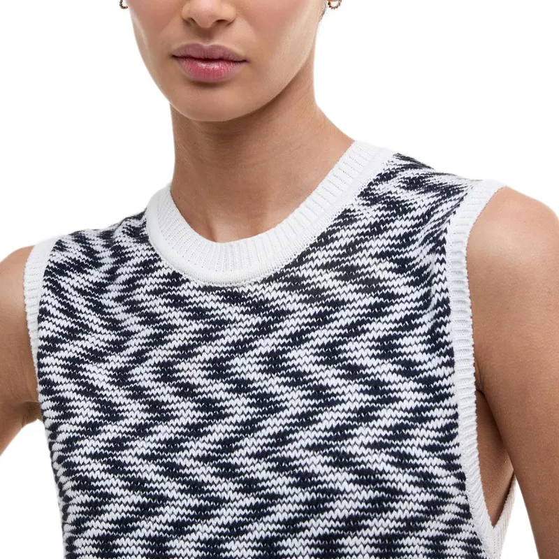 BARBOUR Sleeveless Dress Women's Black White-4