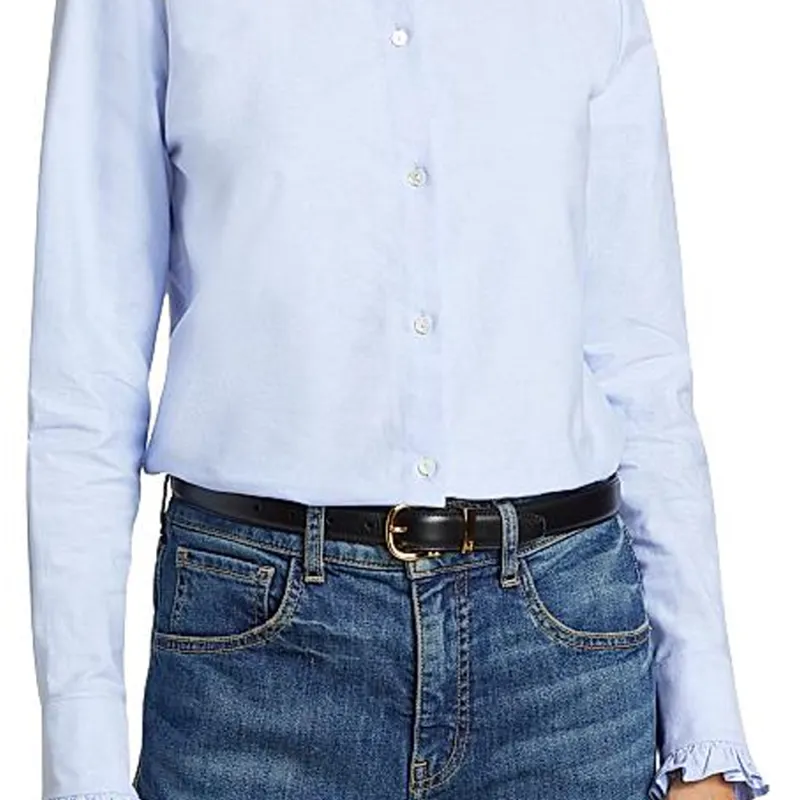 NILI LOTAN Lydia Ruffle-collar Cotton Shirt-5