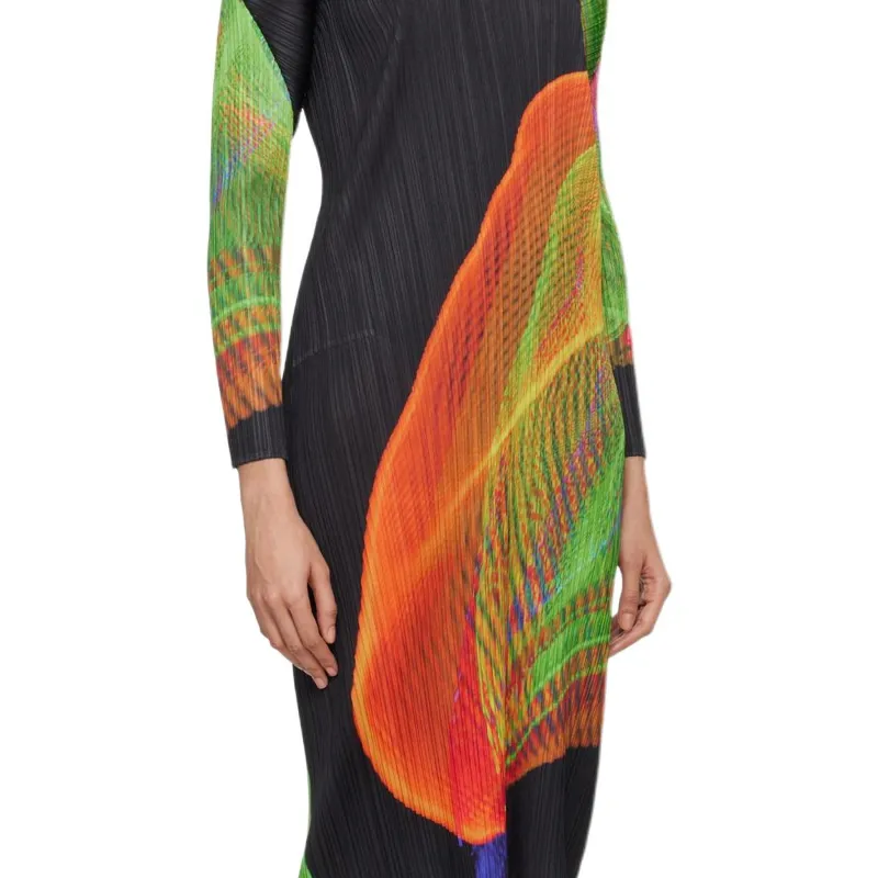 PLEATS PLEASE ISSEY MIYAKE FW24 Long Sleeved Dress Women's Multicolor-4