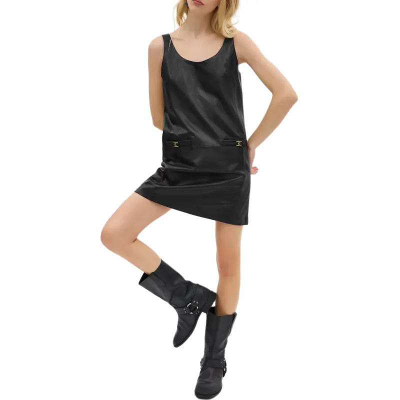 COACH Sleeveless Dress Women's Black-1