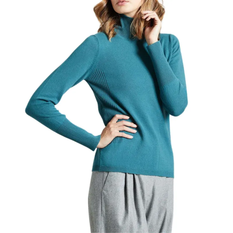 COLOMBO Cashmere Sweater Women's Blue Green-2