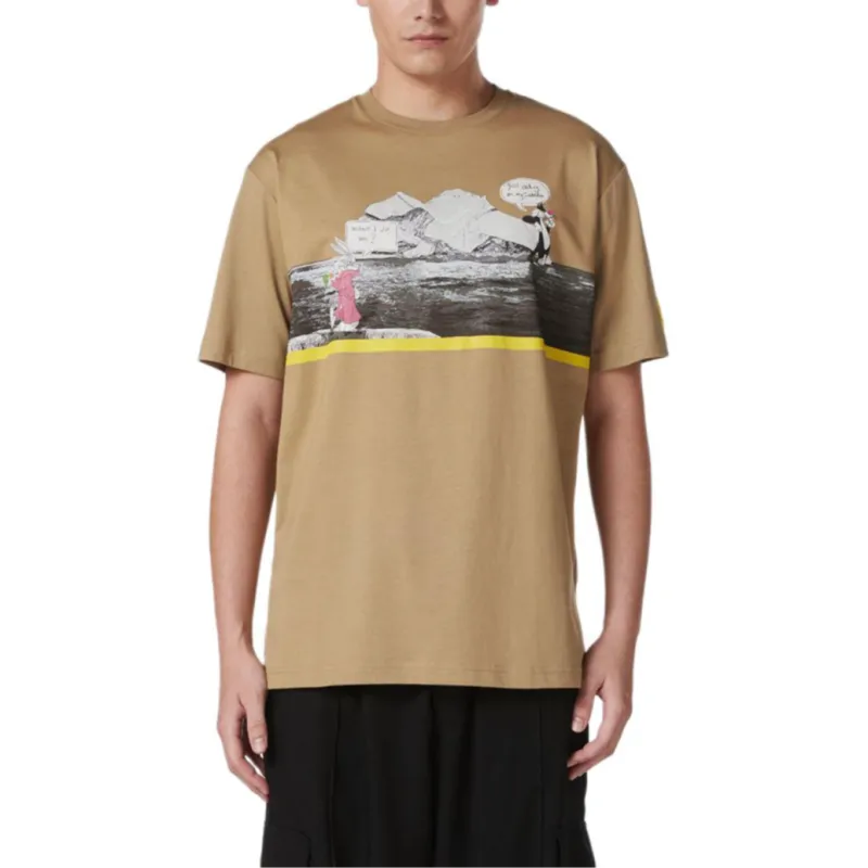 Iceberg Pattern Printed Crewneck T Shirt-1