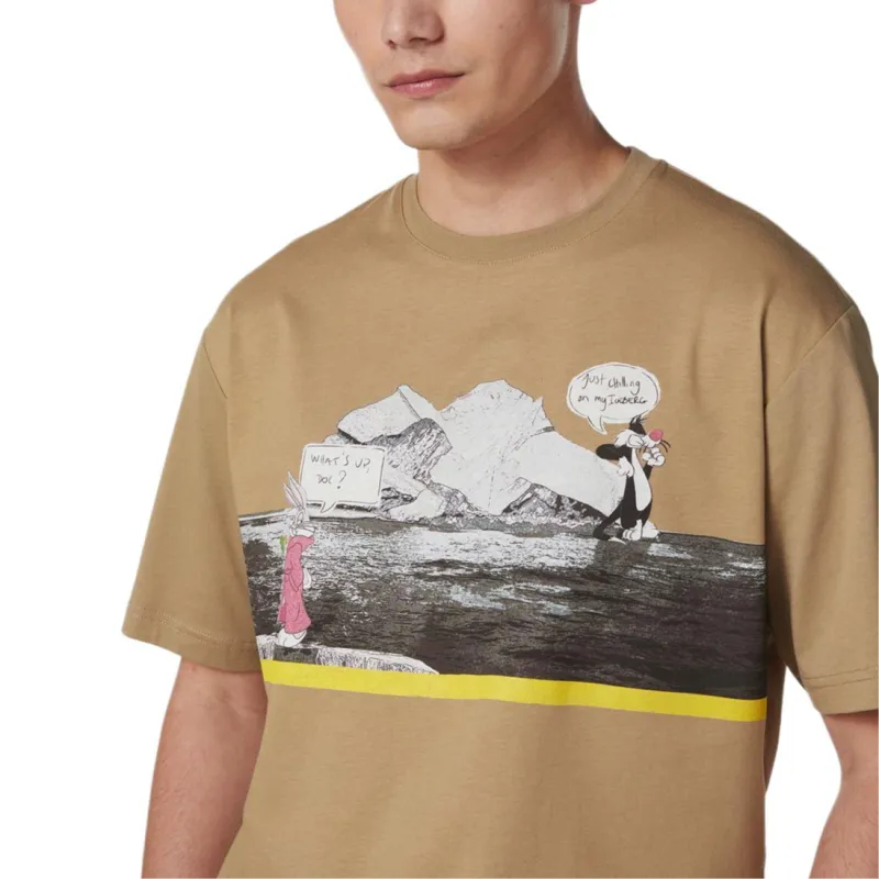 Iceberg Pattern Printed Crewneck T Shirt-4