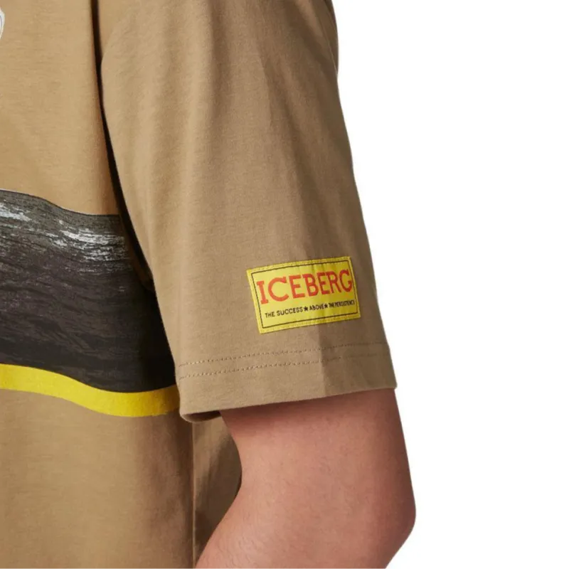 Iceberg Pattern Printed Crewneck T Shirt-5
