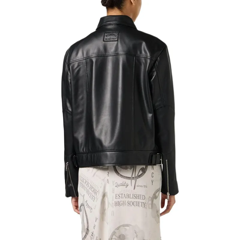 Iceberg SS25 Leather Jacket Women's Black-2
