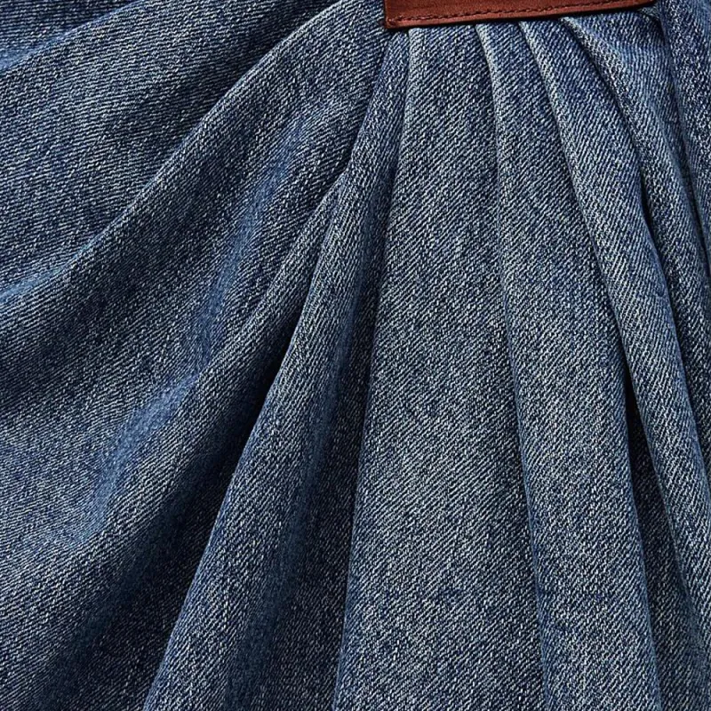 LOEWE Draped Skirt 'Indigo Blue'-5
