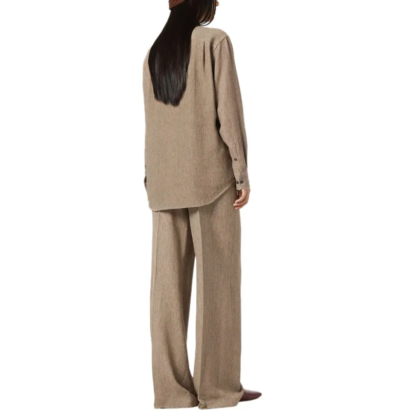 Loro Piana SS25 Suit Trouser Women's Brown-3