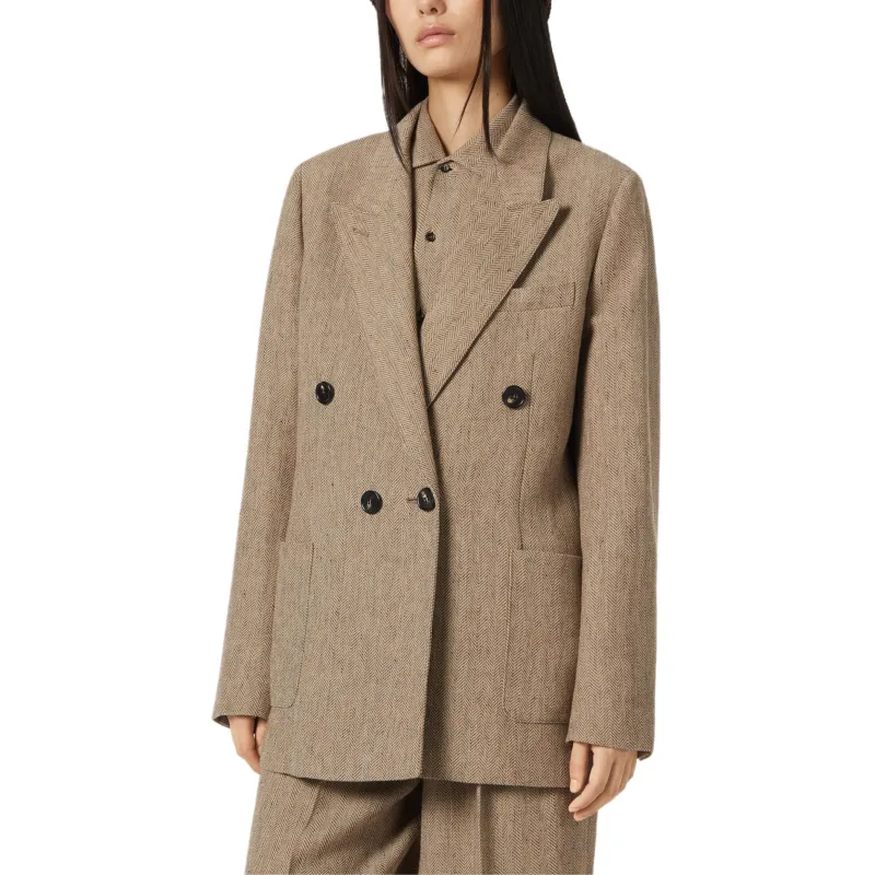 Loro Piana Business Suit Coat Women's Brown-4