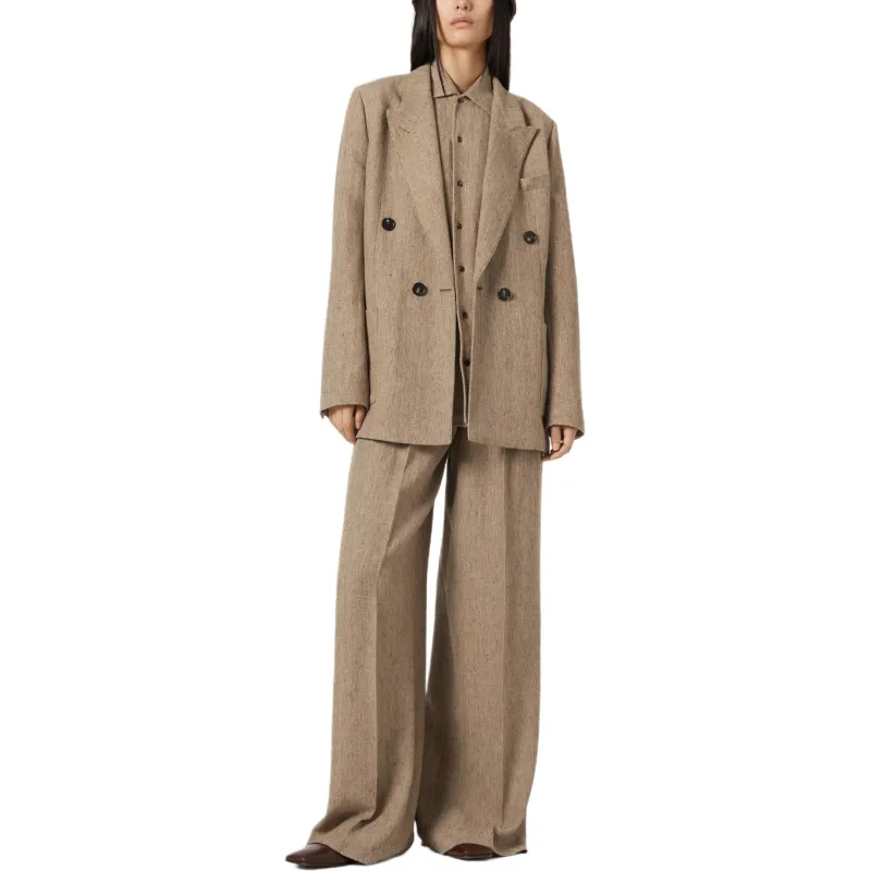 Loro Piana Business Suit Coat Women's Brown-2