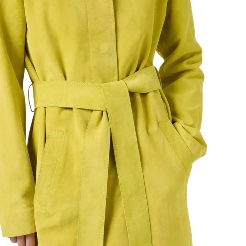 Iceberg Leather Jacket Women's Lemon-4