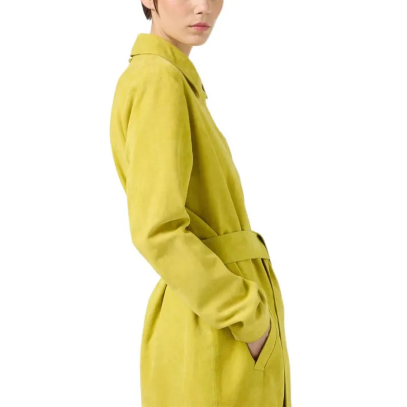 Iceberg Leather Jacket Women's Lemon-3