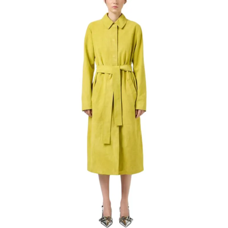 Iceberg Leather Jacket Women's Lemon-1