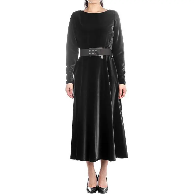 MaxMara Long Sleeved Dresses Women's Black-3
