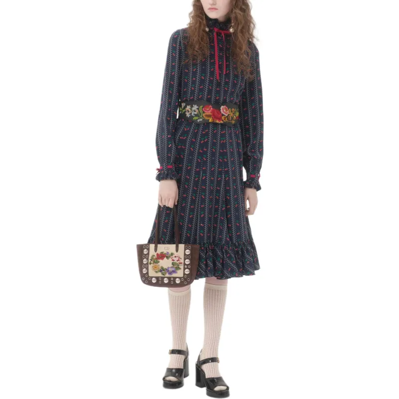 Valentino SS25 CHERRYFIC Shirt Women's Marine Blue-2