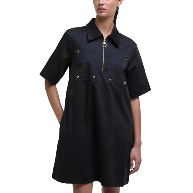 BARBOUR Short Sleeved Dress Women's Black-1