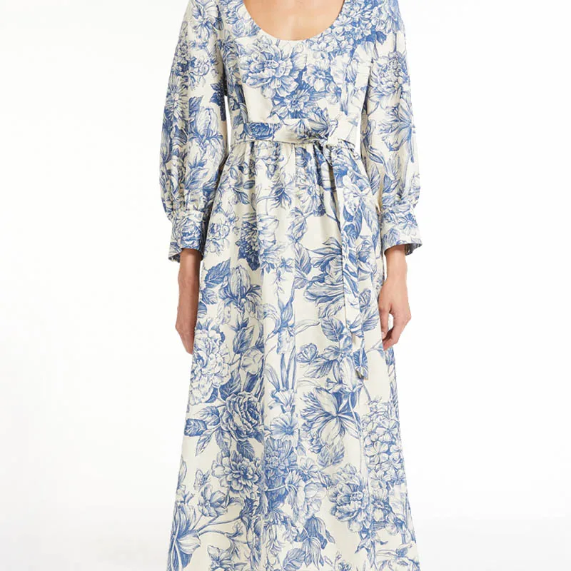 WEEKEND MaxMara Long Sleeved Dress Women's Blue-4
