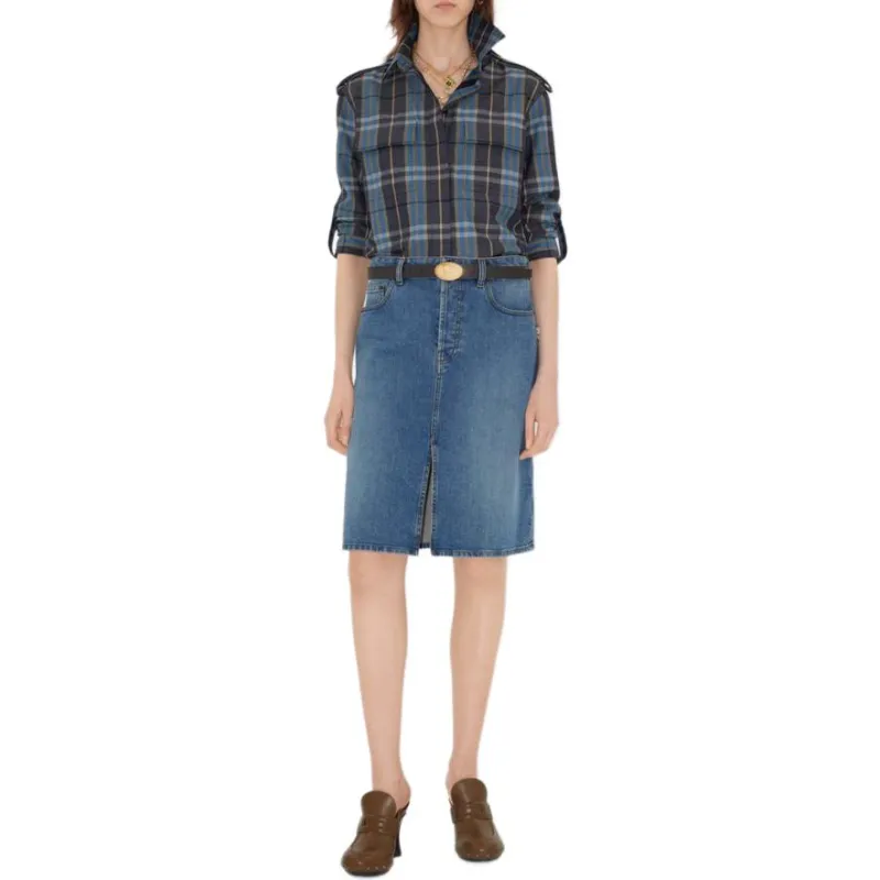 Burberry SS25 Denim Long Skirt Women's-1