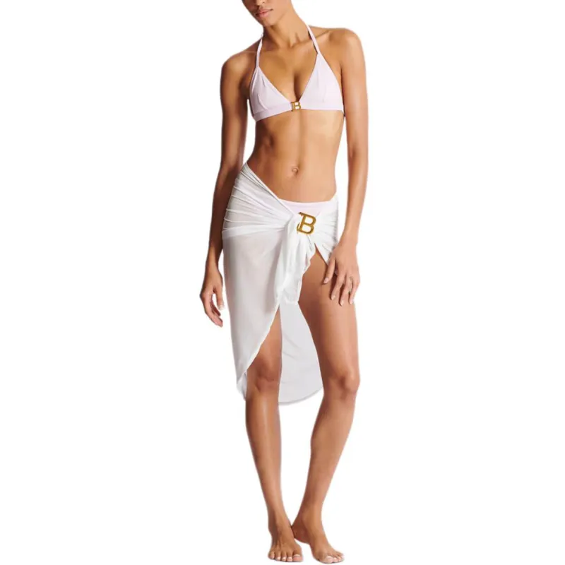 BALMAIN Wrap Skirt Women's Beige-2