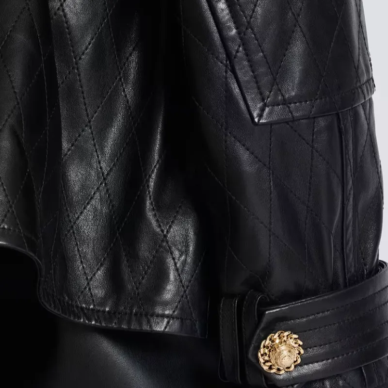BALMAIN SS25 Leather Jacket Women's Black-7