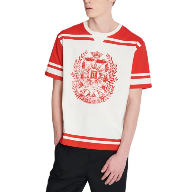 BALMAIN T Shirts Men Red-3