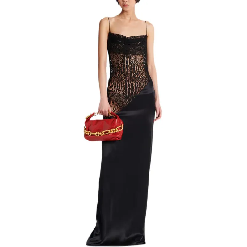 BALMAIN SS25 Slip Dress Women's Black-1