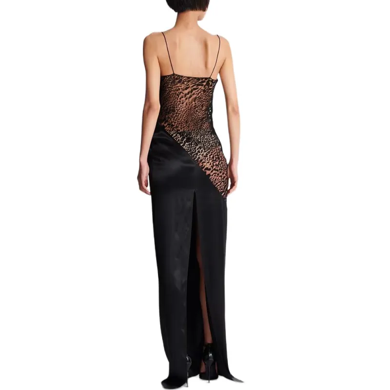 BALMAIN SS25 Slip Dress Women's Black-3