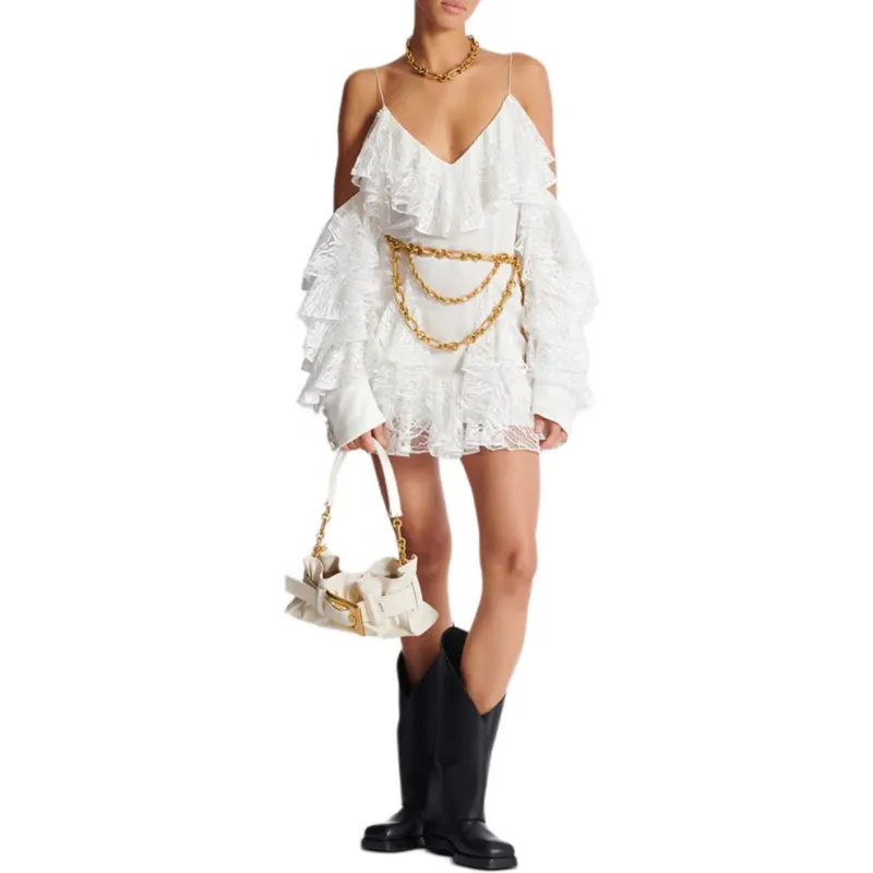BALMAIN SS25 Slip Dress Women's White-3