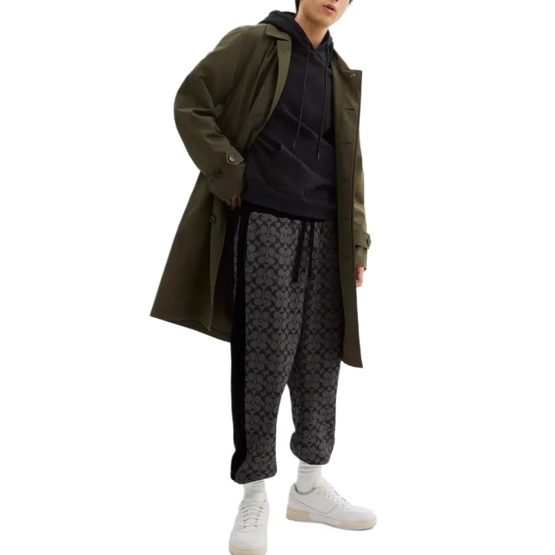 COACH Knitted Sweatpants Men's Charcoal Black-3