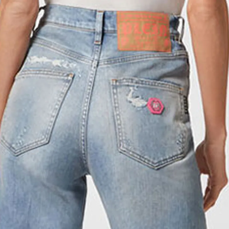 PHILIPP PLEIN Ripped detail Denim Jeans-5