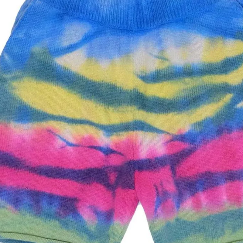 The Elder Statesman Frank Striped Cashmere Shorts-5