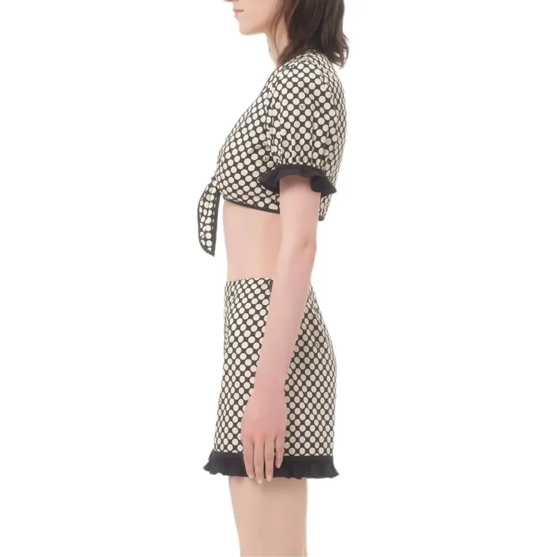 Valentino SS25 Crop Top Women's Black White-4
