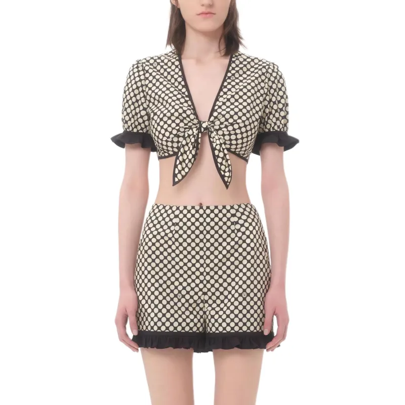Valentino SS25 Crop Top Women's Black White-2