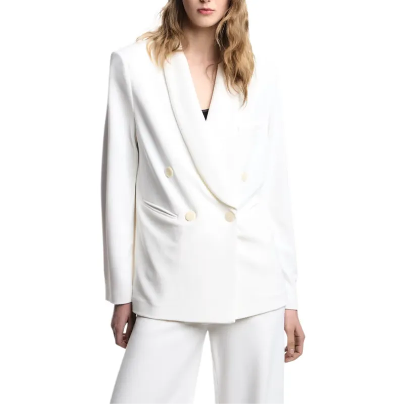EMPORIO ARMANI Icon Compact Piqué Double breasted Blazer-2