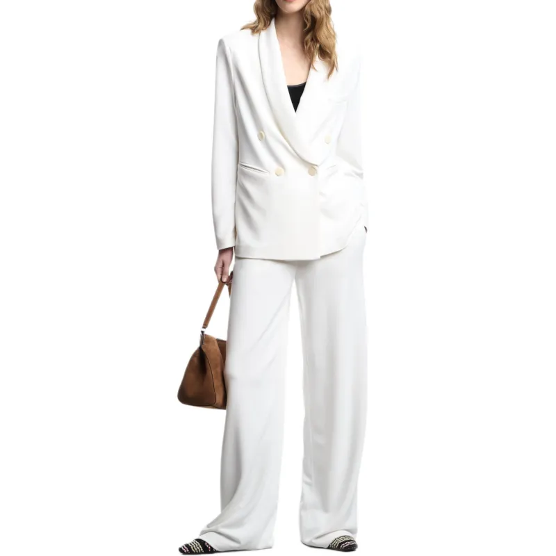 EMPORIO ARMANI Icon Compact Piqué Double breasted Blazer-1