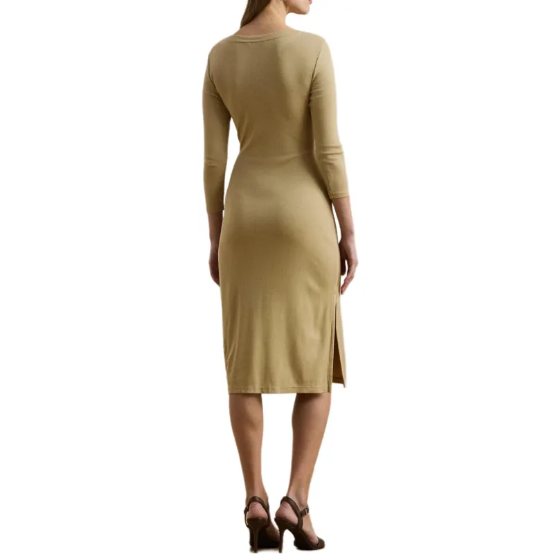 LAUREN RALPH LAUREN Long Sleeved Dress Women's Birch Brown Umber-2