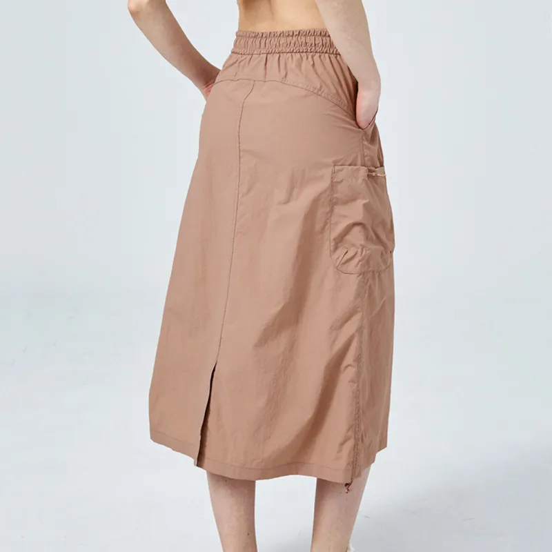 XEXYMIX SS25 Casual Long Skirt Women's Iron Red-2
