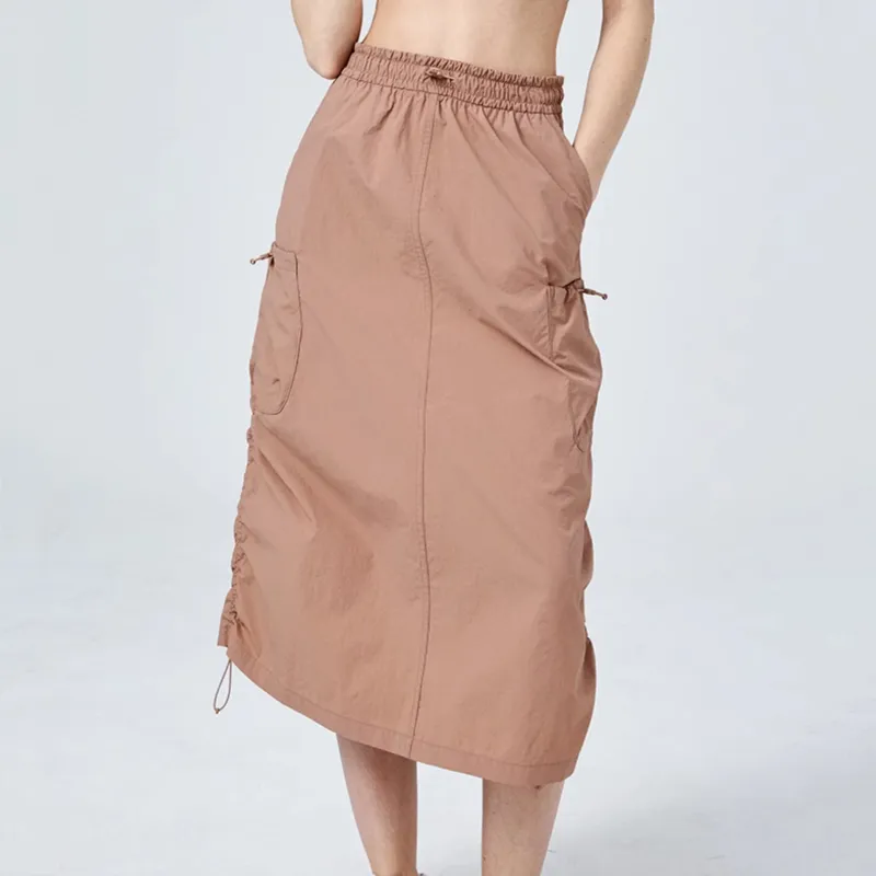 XEXYMIX SS25 Casual Long Skirt Women's Iron Red-1
