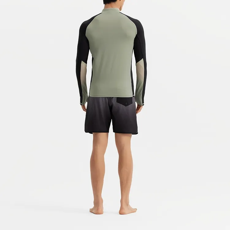 DECATHLON OLAIAN550 Cool Feeling T Shirt Men's Pale Green/Smoky Black-4