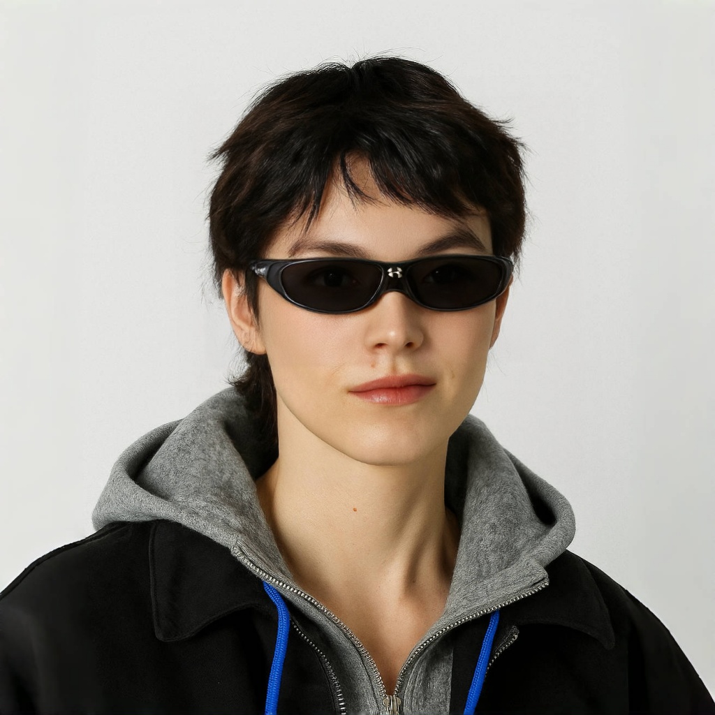 サングラス Balenciaga Black Nylon Blade Rectangle Sunglasses Under Armour X Balenciaga Sunglasses Women's - POIZON