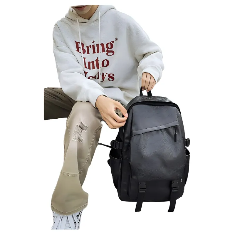 H YXIANG PU Backpack Men's Multicolor-3