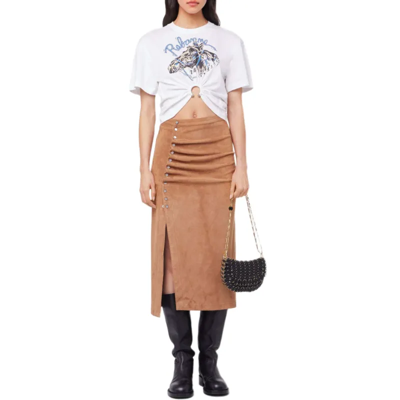 Rabanne Suede Midi Skirt-2