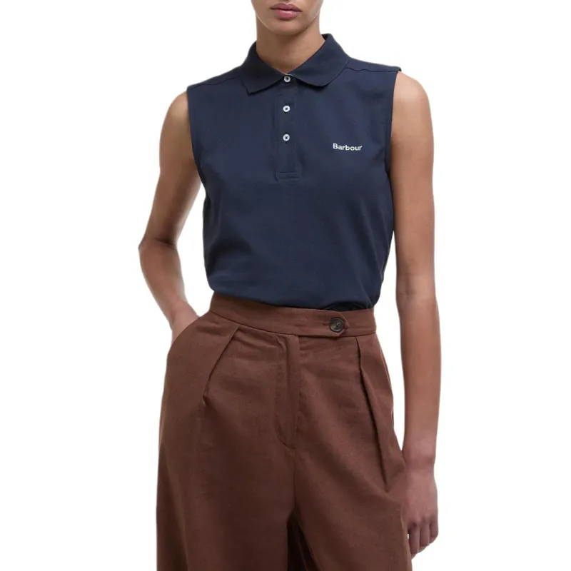 BARBOUR SS25 Polo Shirt Women's Marine Blue-1