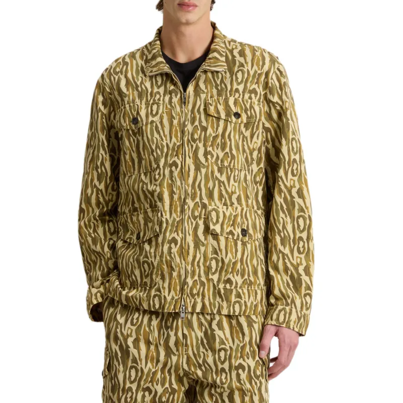 WOOLRICH SS25 Shirt Men's Beige Camouflage-1