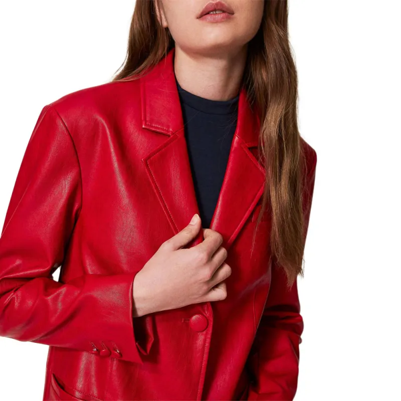 Twinset Faux leather Blazer-6