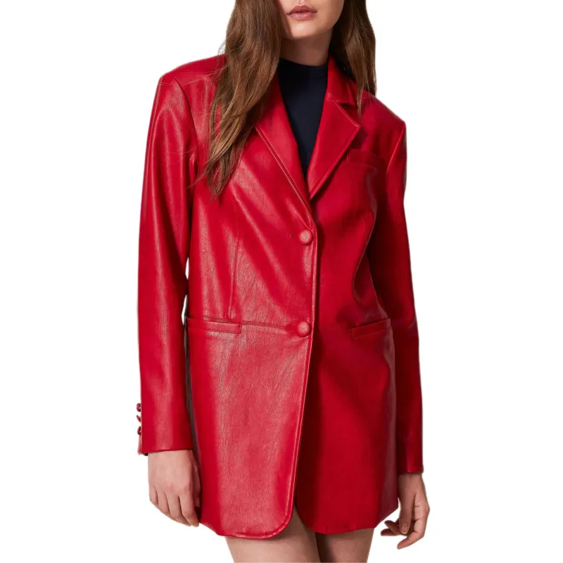 Twinset Faux leather Blazer-1