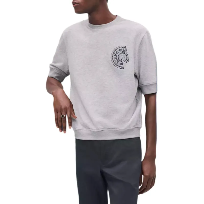 HERMES T Shirt Men's Gray White-1